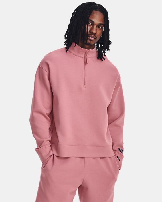 Unisex UA Summit Knit ½ Zip in Pink image number 2